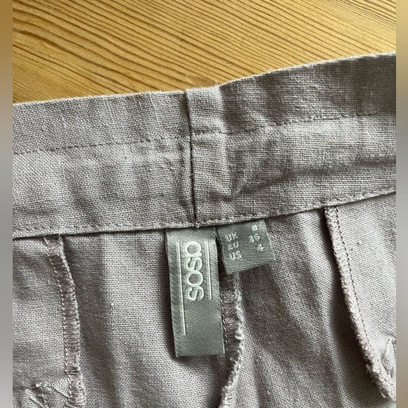 Cropped Lilac Linen Pants - Picture 4 of 4